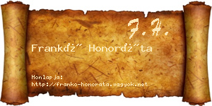 Frankó Honoráta névjegykártya